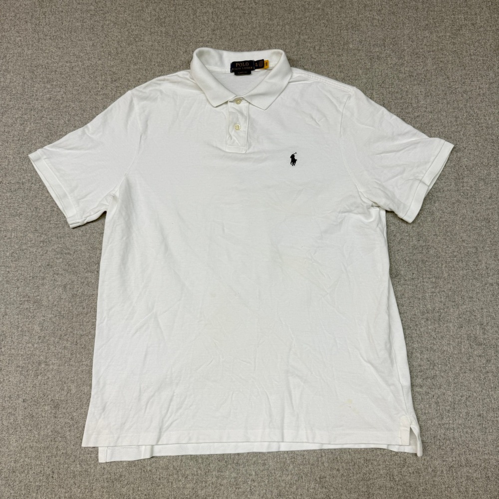 Polo Ralph Lauren Polo Shirt XL White Classic Fit Cotton Short Sleeve Pony Logo